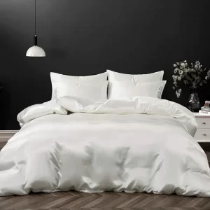 5 Pieces Satin Duvet Cover with Zipper Closure